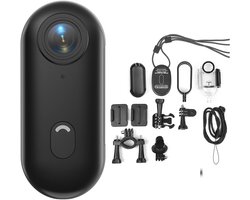 1080P WiFi actiecamera - 120°-groothoeklens, ingebouwde 800 mAh batterij met magnetische draagband, achterclip, waterdichte behuizing, 32 GB TF-kaart, montageaccessoires (zwart)