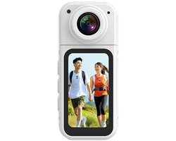 32GB actioncamera, 2,7K POV, 1080P/30fps, 170° groothoeklens, magnetische houder, 1,45-inch HD-scherm, batterijduur van 100 minuten, wit.