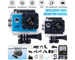 4K Actiecamera Wifi - 16Mp - 170° Wide Lens 1080P Video - 1 - Outdoor Sporten En Duiken - Zwart