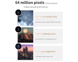 4K Digital Camera, 64MP Small CCD Camera with 3 Inch Touch Screen, CMOS Tele Lens, OTG, Night Vision, Compact Camera for Travel Photography, Vlogging