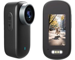 4K mini-actiecamera met 1,5-inch scherm, 64 GB opslag, 360° draaibare clip en magnetische clip, 180 minuten opnametijd, IP65-classificatie, geschikt voor reizen, wandelingen met huisdieren en buitenactiviteiten.