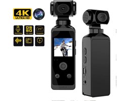 4K Pocket Camera 1080p - Mini Camera - Draaibaar 270 - Full HD - Video's Opnemen - Foto's Maken - Ingebouwde Microfoon - Verbind Met Wifi - Foto's En Video's Delen Met Je Telefoon - Actie Camera - Vloggen