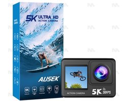5K Ultra HD Actiecamera M60 GoPro – Compacte zwarte sportcamera met 5K-resolutie, breedhoeklens, WiFi en waterdichte behuizing - Inclusief accessoires