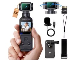 5P Pocket Cam - Draaibare Lens - Video - Action - Vloggen - Sport - Microfoon