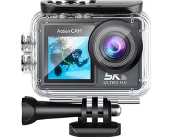 Action Camera 5K - Vlog Camera - Onderwater Camera - Waterdicht tot 30M - Handycam - Actie Camera - 24MP - Ultra 4K met 60 FPS - Beeldstabilisatie EIS