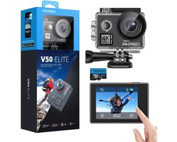 AKASO V50 Elite Action Camera 4K 60FPS – WiFi – 40m Waterdicht – Touchscreen – 8× Zoom – Spraakbesturing – Afstandsbediening – Onderwatercamera Inclusief Accessoireset & 64GB SD-Kaart