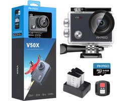 AKASO V50X - Action Camera 4K - Touchscreen - Waterdicht 40 m - 64GB - Grijs