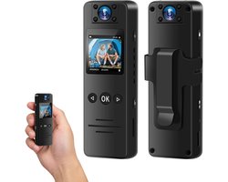 Bodycam - Action Cam - Spycam - Bewegingsdetectie - 180º Draaibare Lens - Bodycam Politie - Full HD - Zwart