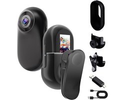 Bodycam - Action Cam - Spycam - Bewegingsdetectie - 181º Draaibare Lens - Bodycam Politie - Full HD - Zwart