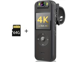 Bovista Spy Cam - Bodycam - Politie - Chest Camera - Spy Camera - Verborgen Camera - Spionage Camera - Action Camera - HD + 64GB