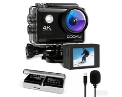COOAU Action Camera - Ultra 4K met 60 FPS - 40M Waterdicht / WiFi - Inclusief Accessoires - Actiecamera - Onderwatercamera - Externe Microfoon - Action Camera's - Vlog Camera - Actie Camera