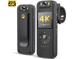 CRTV Bodycam - Body cam - Politie Bodycam - Chest Camera Spy Camera - 4K Ultra HD - SD-kaart - Full HD - Zwart.