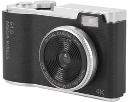 Digital Camera, 64mp 4K Camera with 2.4 Inch Screen, 16x Digital Zoom, Selfie Camera, CCD Camera, Portable Small Camera for Boys Girls Teens (64GB)