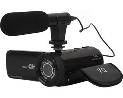 Draagbare Vlogcamera met Microfoon en Groothoeklens - 16X Digitale Zoom, HD 1080P 16MP, 2,4 Inch IPS-aanraakscherm, voor Reizen en Live-uitzending