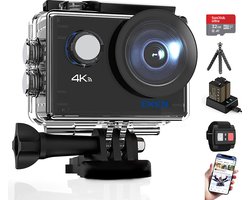 EKEN H9R Ultra HD 4K WiFi Sportcamera - 32GB Sandisk SD kaart - 2X batterij en dual lader - Tripod -  Afstandsbediening