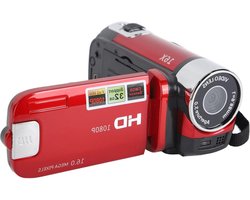 Full HD 1080P 16MP Vlogging Camera Recorder met 2.7 Inch Draaibaar Scherm - Rood .