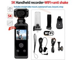 Fytura - Draagbare 5K/4K Actie Camera – Mini WiFi Sportcamera – 270° Draaibare Bodycam – Waterdicht tot 30m – Anti-Shake – 64GB - Zwart