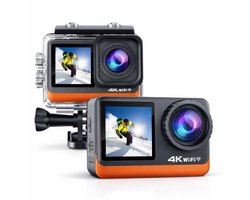 Hostx Action Camera 4K / 24MP / 60FPS / Wifi - 30M Waterdicht - Actiecamera - Touchscreen - vlogcamera - Inclusief Accessoires - Inclusief 64GB SD Card