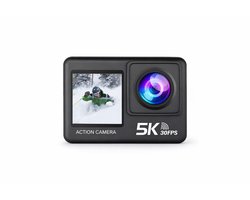 Hostx Action Camera Zwart 5K / 50MP / 4K / 60FPS / Wifi - 30M Waterdicht - Actiecamera - Touchscreen - Inclusief Accessoires - Inclusief 64GB SD Card