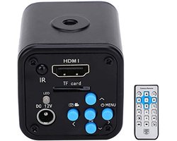 Industrial Camera, Full HD 16MP 2K 1080P 60FPS Microscope Industrial Video Microscope Camera HDMI Output Magnifier for TF Memory Chip, Phone Repair(EU)