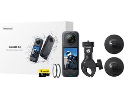 Insta360 X4 - Actioncam - 360 graden-camera - 8K - Motor bundel - Met handlebar clamp en lens cap
