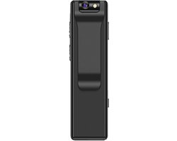 JeiibrZui Mini Bodycam - Clip-On Camera - 1080P Groothoeklens Met 130 Graden En Nachtzicht Tot 8 Meter - 1 Stuks - Voor Algemeen Gebruik Zwart