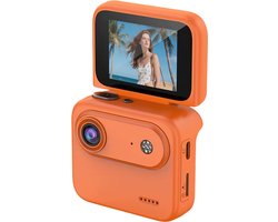 Mini 4K Sport Camera - Action Camera met Draaibaar Scherm – Vlog Camera met Beeldstabilisatie, Groothoek en Anti-Shake voor Reizen & Outdoor - Oranje