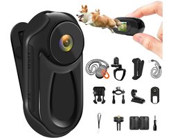Mini Action Cam 1080P, Thumb Body Cam met 0,85 inch display, draagbare bodycam, draagbare duimcamera, mini-actiecamera en camera-accessoires (zwart)