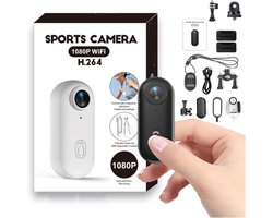 Mini Action camera - Recorder - HD sportcamera - Videocamera - 120° Groothoeklens - 1080P Bodycamera met magnetische lanyard-achterclip - 360° clip - Handsfree POV-camcorder met montageaccessoires voor fietsen, motorrijden, huisdieren uitlaten