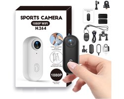 Mini Action camera - Recorder - HD sportcamera - Videocamera - 120° Groothoeklens - 1080P Bodycamera met magnetische lanyard-achterclip - 360° clip - Handsfree POV-camcorder met montageaccessoires voor fietsen, motorrijden, huisdieren