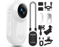 Mini bodycamera 1080P - 512 GB, compacte vlogcamera voor handsfree opnemen, draagbare actiecamera met 360° draaibare clip en magnetische clip, draagbare videorecorder voor reizen/motorrijden (SD-kaart niet inbegrepen)