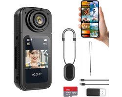 Mini Camera's - S70 2.7K Draagbare Camera - Magnetisch Ontwerp - 1.47 inch Scherm - Incl. 64GB & Halskoord - Zwart