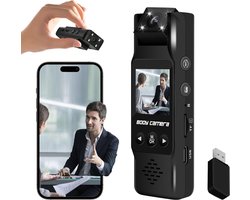 MKSS® Bodycam - Action Cam - Bewegingsdetectie - 180º Draaibare Lens - Bodycam Politie - Spycam - 4K