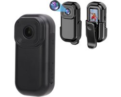 MKSS® Bodycam - Action Cam - Bewegingsdetectie - 180º Draaibare Lens - Bodycam Politie - Spycam - Zwart