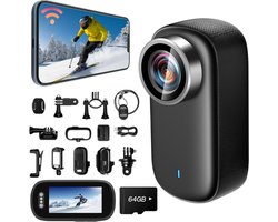 MKSS® Bodycam - Action Cam - Spycam - Bewegingsdetectie - 180º Draaibare Lens - Bodycam Politie - Full HD - Zwart