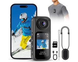 NBAP® Bodycam - Action Cam - Spycam - Bewegingsdetectie - 180º Draaibare Lens - Bodycam Politie - Full HD - Zwart