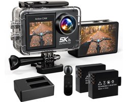 Nexino® Action Camera 5K - 50MP / 60FPS / WiFi / 30M Waterdicht - Actiecamera - Touchscreen - Onderwatercamera - Beeldstabilisatie EIS - IMX sensor - Inclusief Accessoires