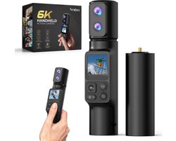 Nexino® Pocket Camera 6K - Action Camera - 50MP / 60FPS / WiFi - Vlogcamera - 350° Draaibare lens - Beeldstabilisatie - Nachtvisie