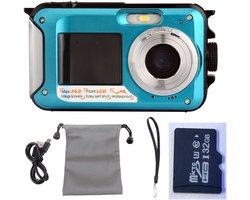 Onderwatercamera - snorkelen, 30 megapixels, FHD video, digitale camera, waterdicht, met 32 G geheugenkaart voor zelfontspanner, voor onder water, zwemmen, surfen, duiken