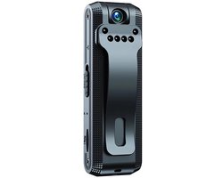 Oplaadbare Bodycam - Spy Camera Inclusief 32GB SD Kaart - Action camera Met Draaibare Lens 180 graden - Bodycam Politie Met Microfoon - Nachtzicht - Zwart