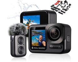 Real Madrid Action Cam - 4K - Voor Foto en Video - Waterdicht - Zwart