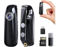 REN® Bodycam -Body cam - Body camera - Draaibare Lens HD 1080P - 3,91 cm - Zwart - 33cm x 3cm x 10cm