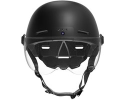 Slimme fietshelm voor volwassenen met 1080p@30fps camera, 8 uur video-opname, 1300mAh accu, geschikt voor e-bikes en elektrische scooters, inclusief veiligheidsverlichting en schokdemping（Zwart）