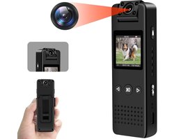SNJY® Bodycam - Body Camera - Spy Camera - 120° Groothoeklens - 1080p HD - 180° Draaibare Lens - Zwart