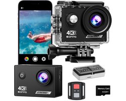 Thijox - 4K Actie Camera, Waterdichte Onderwatercamera tot 40m, 20 MP EIS, 170° Groothoek, Sportcamera met Wifi, 2,4G Afstandsbediening en 25 Accessoi
