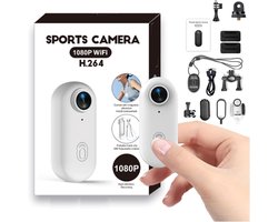 TKMARS Mini Action camera - Recorder - HD sportcamera - Videocamera - 120° Groothoeklens - 1080P Bodycamera met magnetische lanyard-achterclip - 360° clip - Handsfree POV-camcorder met montageaccessoires voor fietsen, motorrijden, huisdieren uitlaten