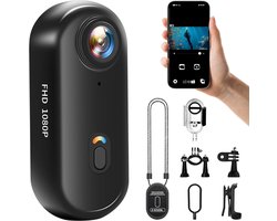 TopChoice® Bodycam - Mini Actoin Camera - Videocamera - 1080P WiFi - Zwart