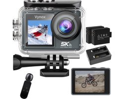 Vynox Action Camera 5K - 50MP / 60FPS / WiFi / 30M Waterdicht - Actiecamera - Touchscreen - Onderwatercamera - Inclusief Accessoires