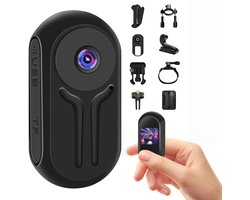 Ynkkvre - Mini Action Cam - Action Camera - Sport Camera - Bodycam - Lichaamscamera - Handsfree POV-camcorder - 1080p HD & nachtzicht - Cyclische opname tot 120 min - Magnetische accessoires - 350 mAh batterij