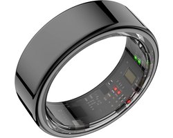 Focus® S1 Smart Ring - Zwart - Maat 8 - Hartslag - Menstruatiecyclus - Slaap Monitor - Slimme Ring - Sport Prestatie - Stappenteller -IP68 Waterdicht - O2 Meting - Dames - Heren - Wearables - Oplaad Case - beschermring